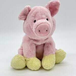 Rare HTF Unipak Pink Spotted Pig Plush Polka Dot Blue Yellow Stuffed Animal